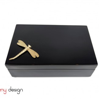 Black rectangular lacquer box attached with dragonfly 11*17*H5 cm